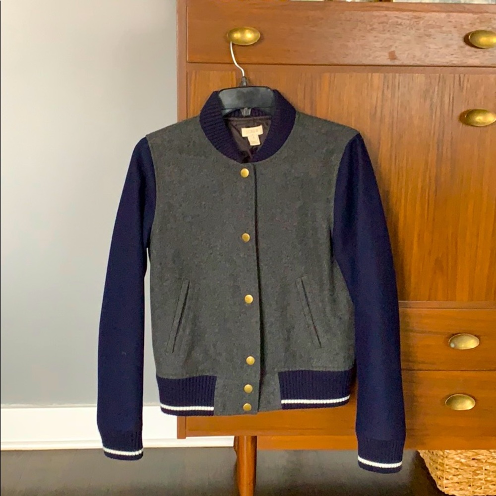 JCrew wool varsity bomber jacket